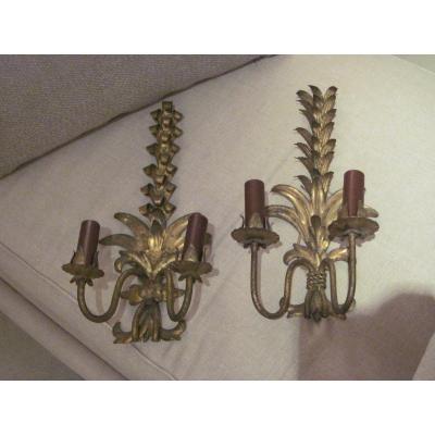 Pair Of Decorative Sconces 1940s