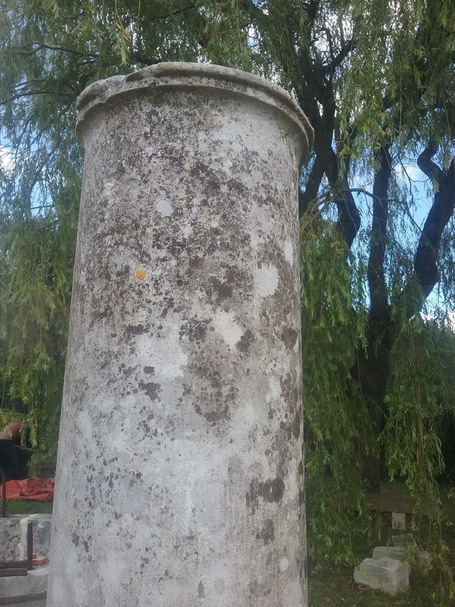 Colonne En Pierre Calcaire 19 ème-photo-2