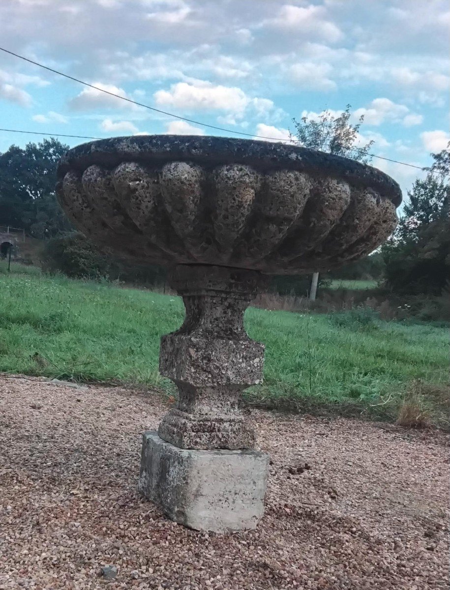 Natural Stone Basin With Grooves-photo-2