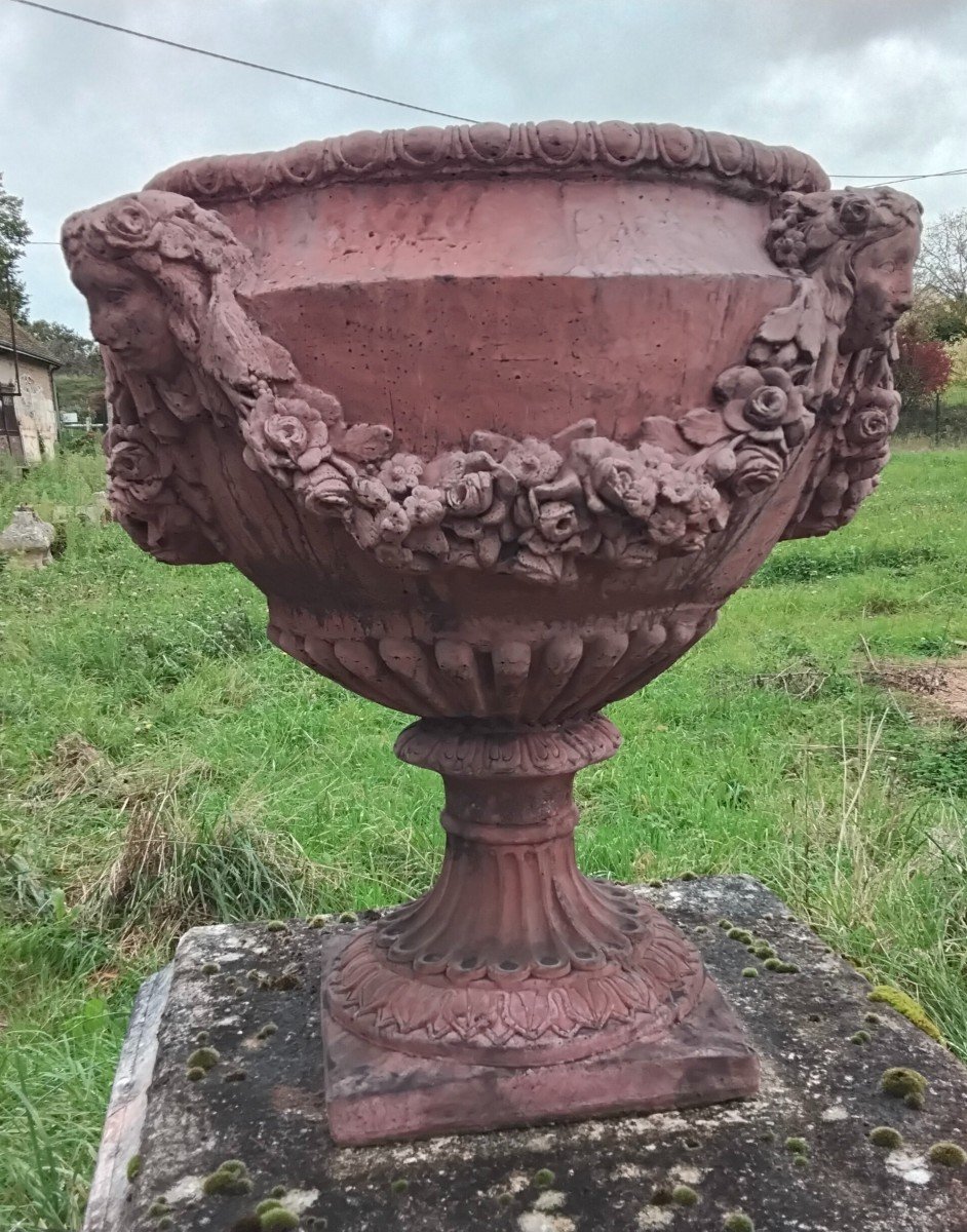 Pair Of Reconstituted Stone Vases -photo-4