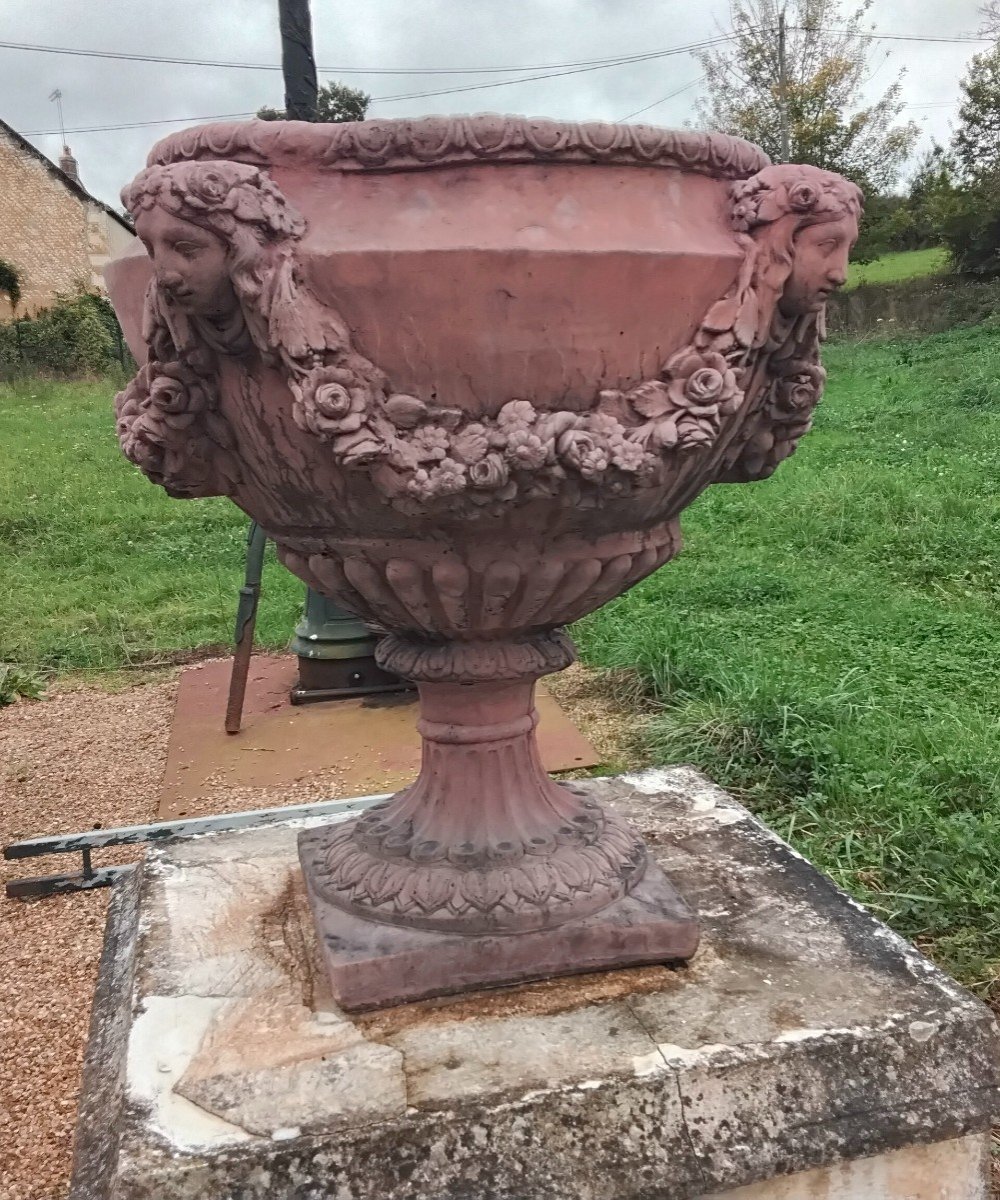 Pair Of Reconstituted Stone Vases 