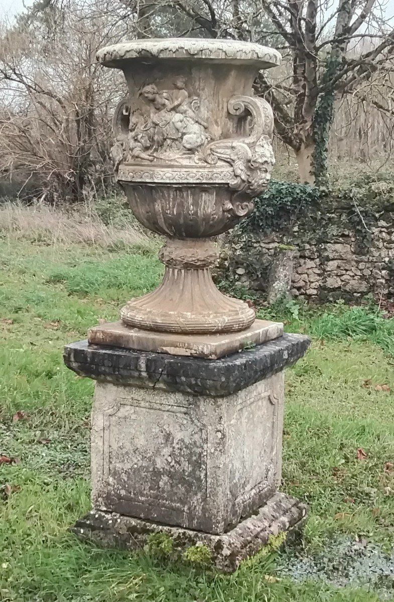 Paire De Vases Sur Socle (2,40 m)-photo-4