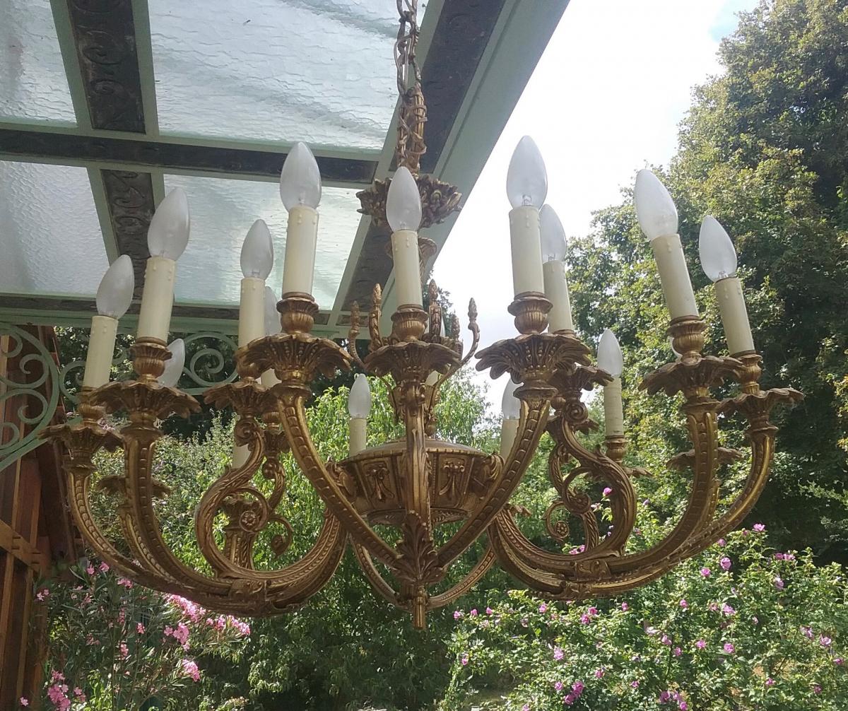 18 Light Bronze Chandelier