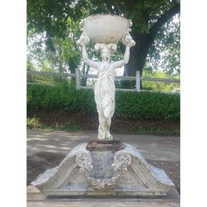 Jardinière formant statue En Fonte De Fer 1900