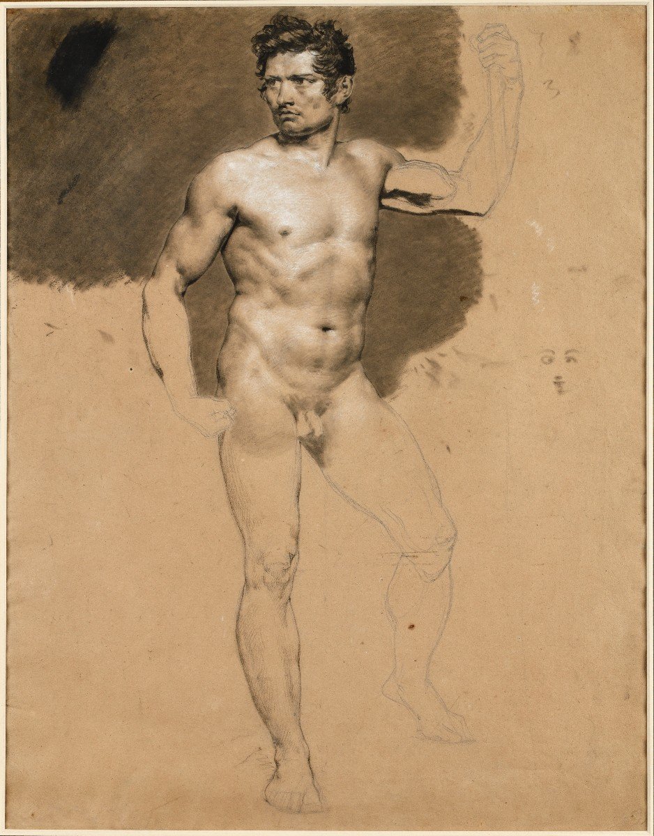 Attributed To Constance Charpentier (1767-1849) - Male Nude Study-photo-2