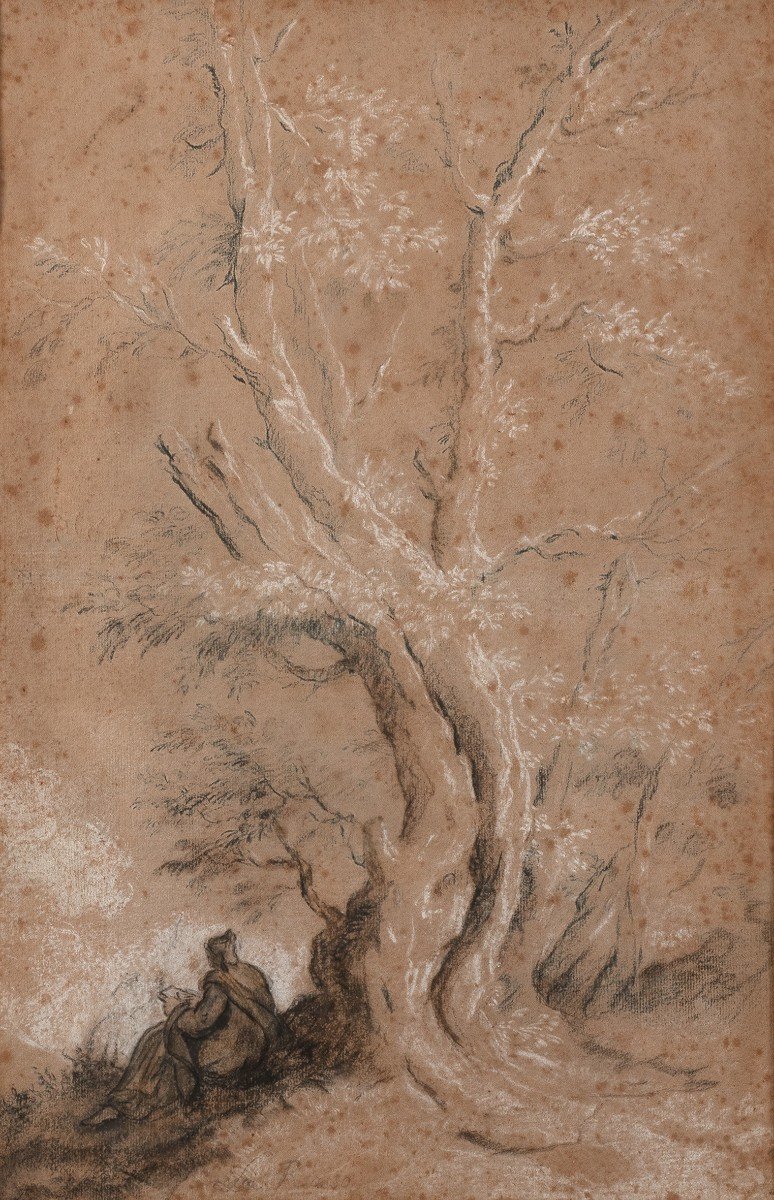 David De Marseille (marseille 1725 – 1789) - Figure At The Foot Of A Tree