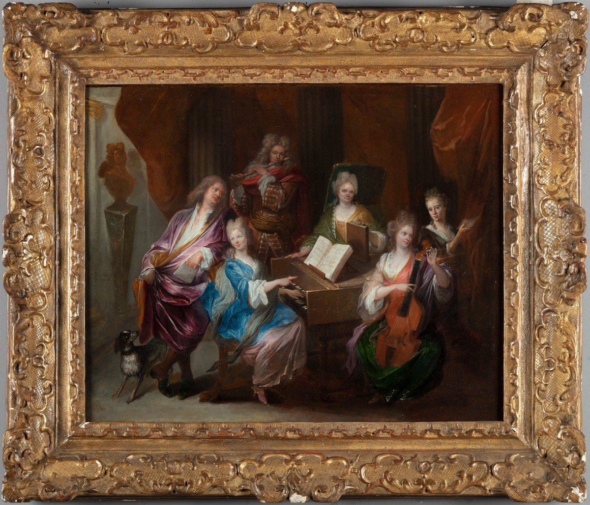 Attributed To François De Troy (toulouse 1645 - Paris 1730) The Musical Company-photo-2