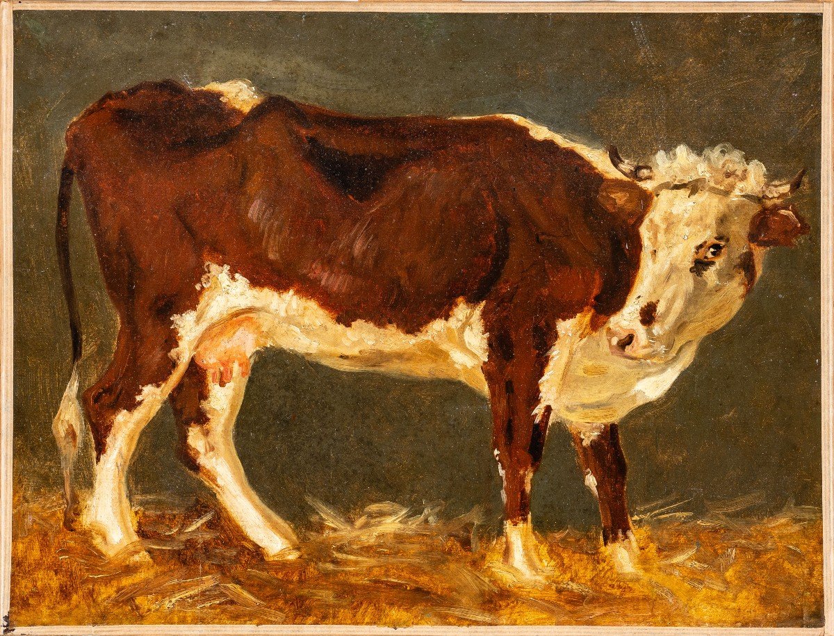 Attribué à Johann Rudolf Koller (1828-1905) - Vache Dans l'étable