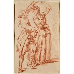 Attributed To Hubert Robert (1733-1808) - Dancing Couple Around 1770