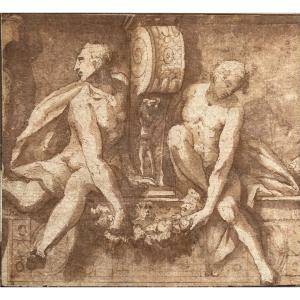 Attribué à Francesco Penni (1488-1528) - étude Pour Une Fresque 