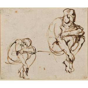 Giuseppe Bossi (1777-1815) - Studies Of Seated Figures