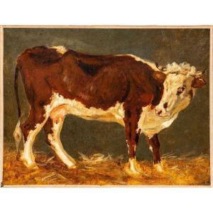 Attribué à Johann Rudolf Koller (1828-1905) - Vache Dans l'étable