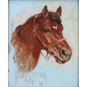 Raimond Lecourt (1882-1946) - Horse Head Dated 1909