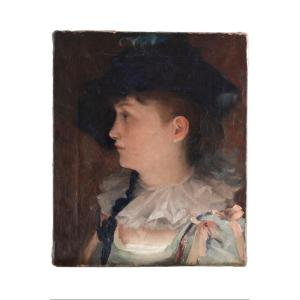 Ecole Impressioniste Du XIXe Siècle - Portrait De Femme De Profil