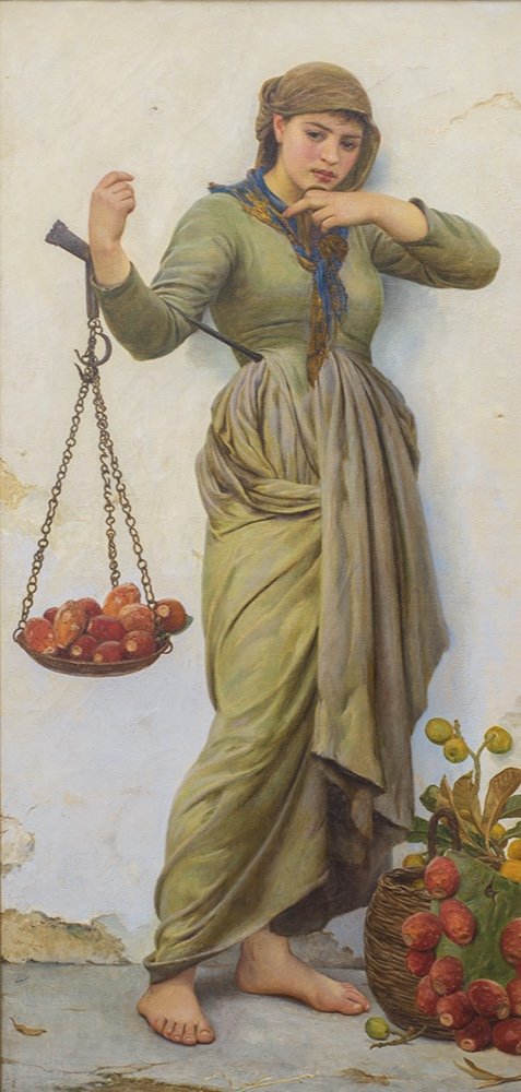 Walter Maclaren (active In Capri 1869 – 1883), Girl With Fruit In Capri