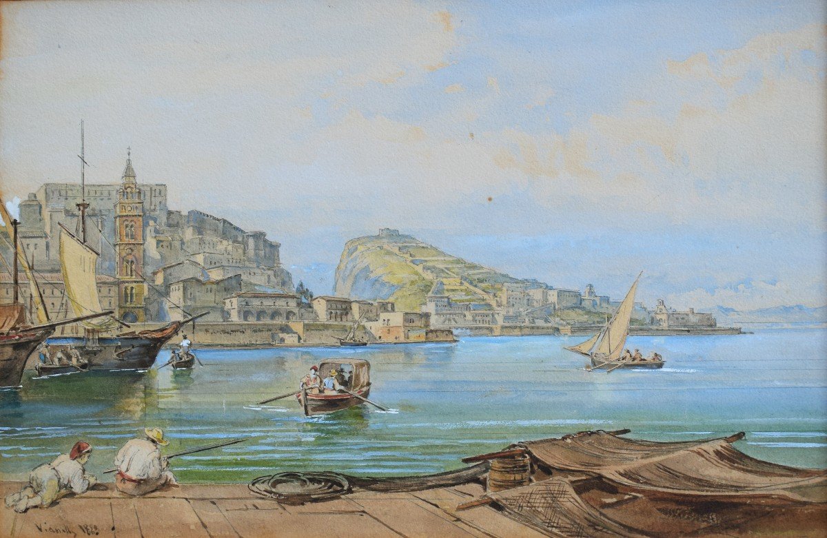 Achille Vianelli (porto Maurizio 1803 – Benevento 1894), in The Port Of Gaeta (1883)