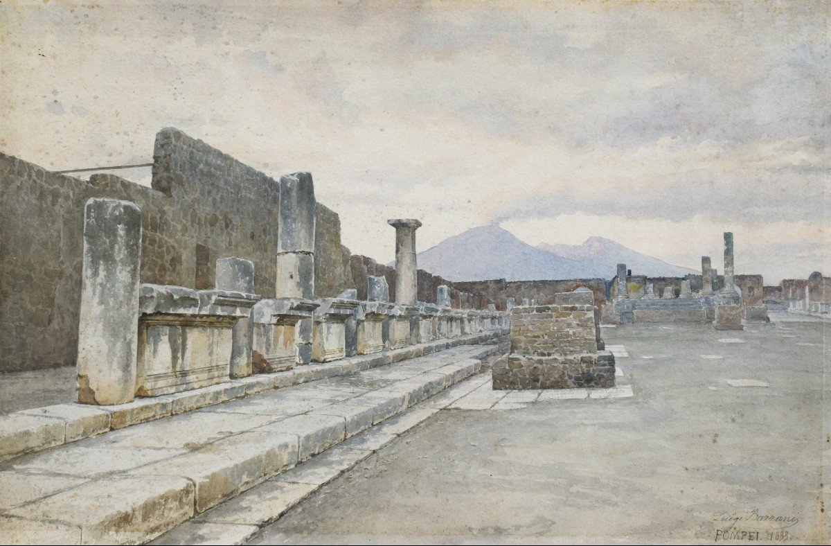 Luigi Bazzani (Bologne 1836 - Rome 1927), Le Forum de Pompéi