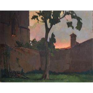 Umberto Prencipe (Naples 1879 – Rome 1962), Le Jardin de la Cathédrale (1929)