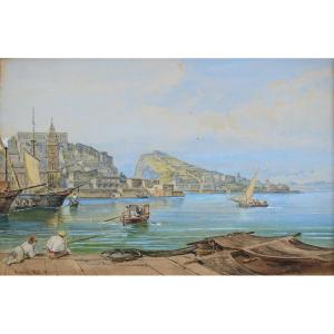 Achille Vianelli (porto Maurizio 1803 – Benevento 1894), Dans Le Port De Gaeta