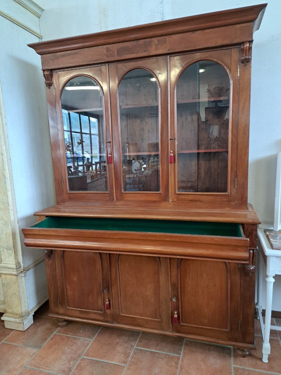 19th Century Blond Mahogany Bookcase-photo-3