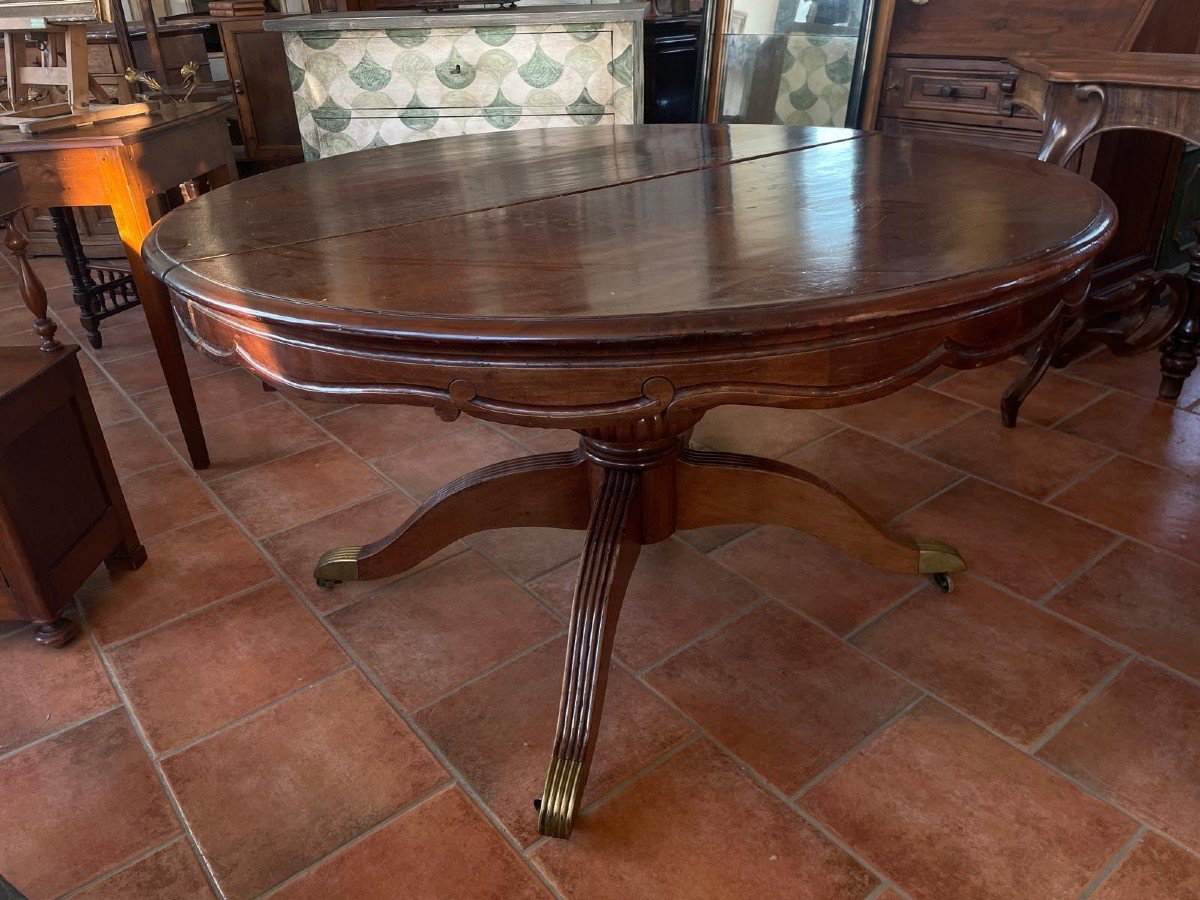 Round Extendable Table In Walnut 800-photo-5