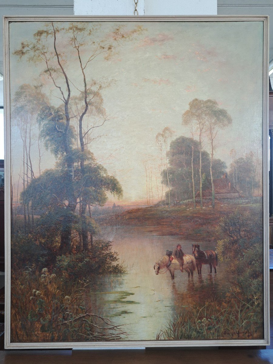 Great Painting Of The Nineteenth Century - River Landscape With Trees --photo-2