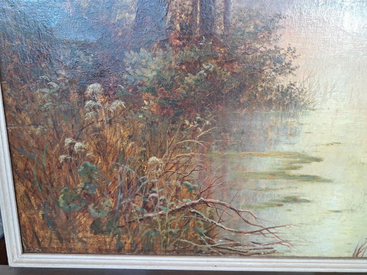 Great Painting Of The Nineteenth Century - River Landscape With Trees --photo-4