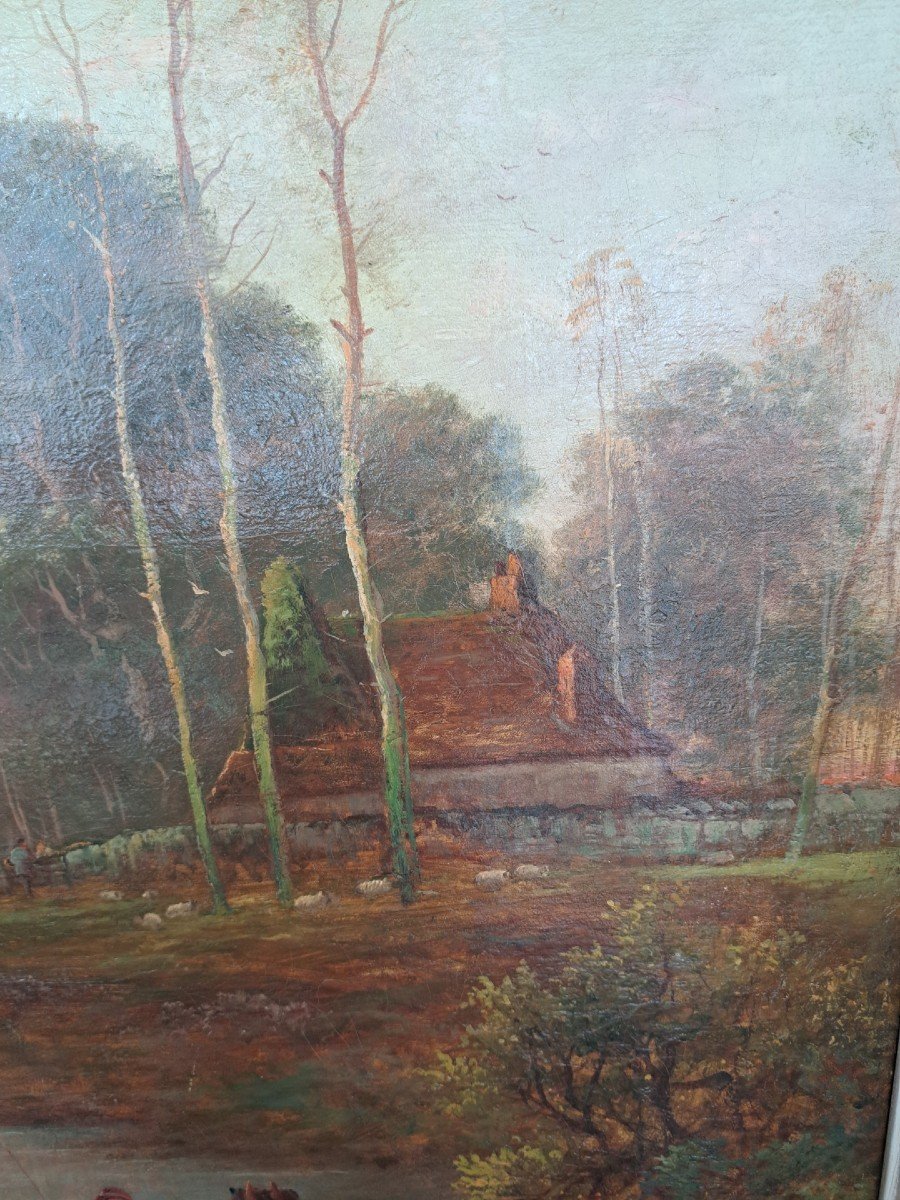 Great Painting Of The Nineteenth Century - River Landscape With Trees --photo-3