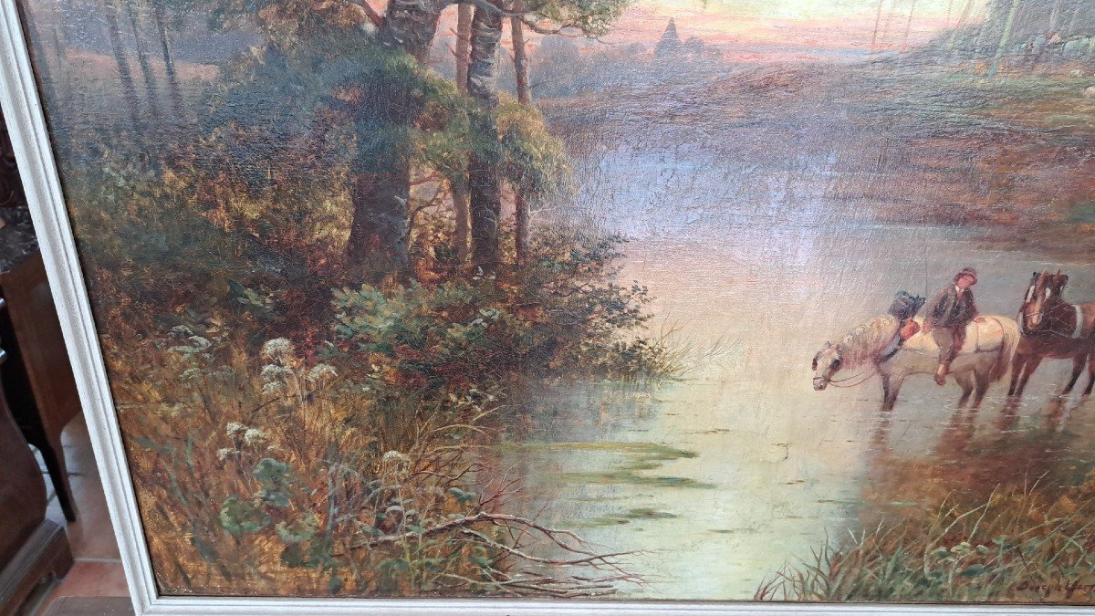 Great Painting Of The Nineteenth Century - River Landscape With Trees --photo-4