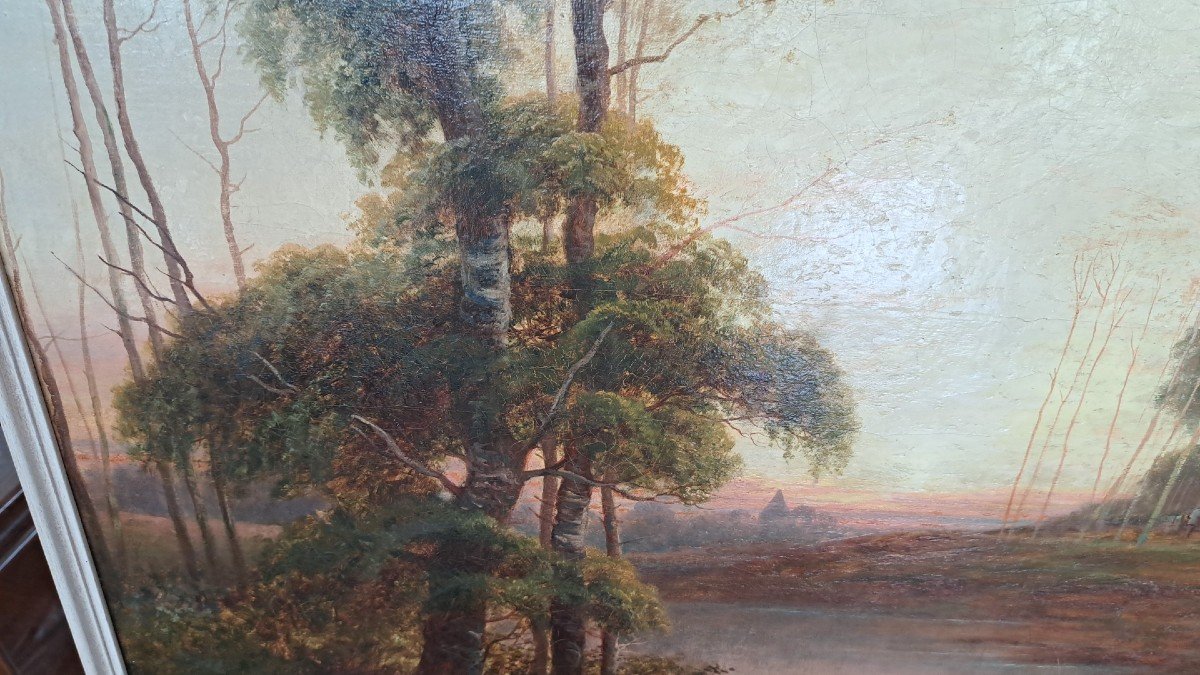 Great Painting Of The Nineteenth Century - River Landscape With Trees --photo-5