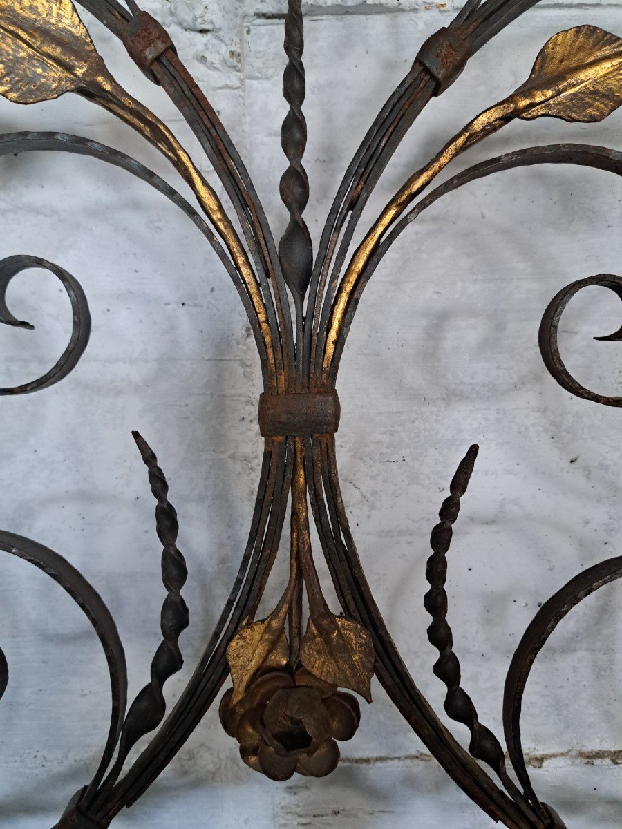 Wrought Iron And Golden Door With Frame-photo-3