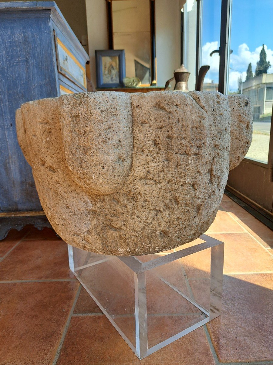 Large Antique Mortar In Stone-photo-1