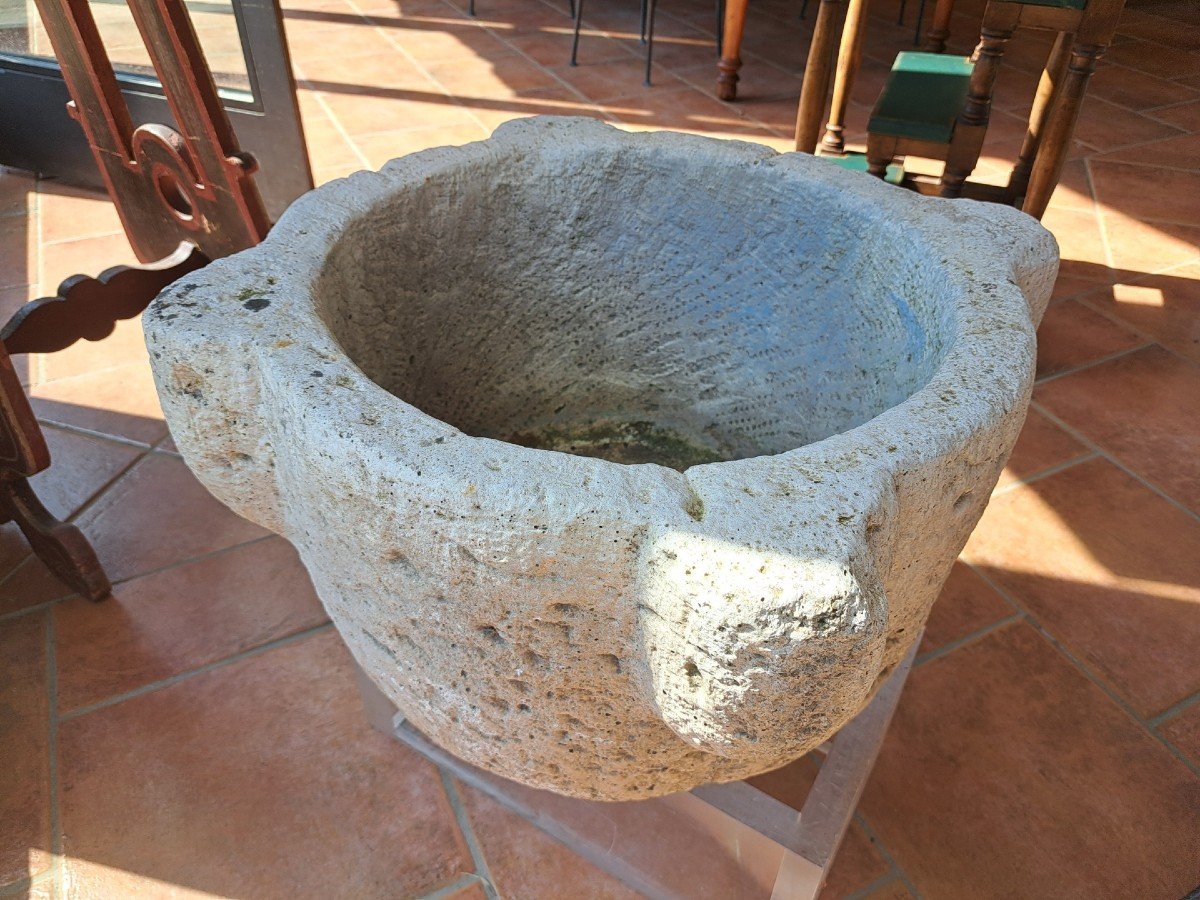 Large Antique Mortar In Stone