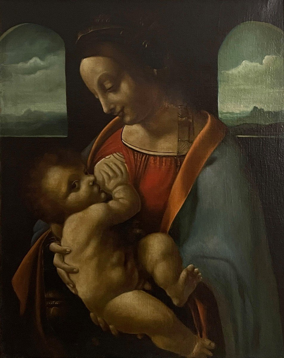 Madonna Litta, Oil On Canvas Of The Nineteenth Century.