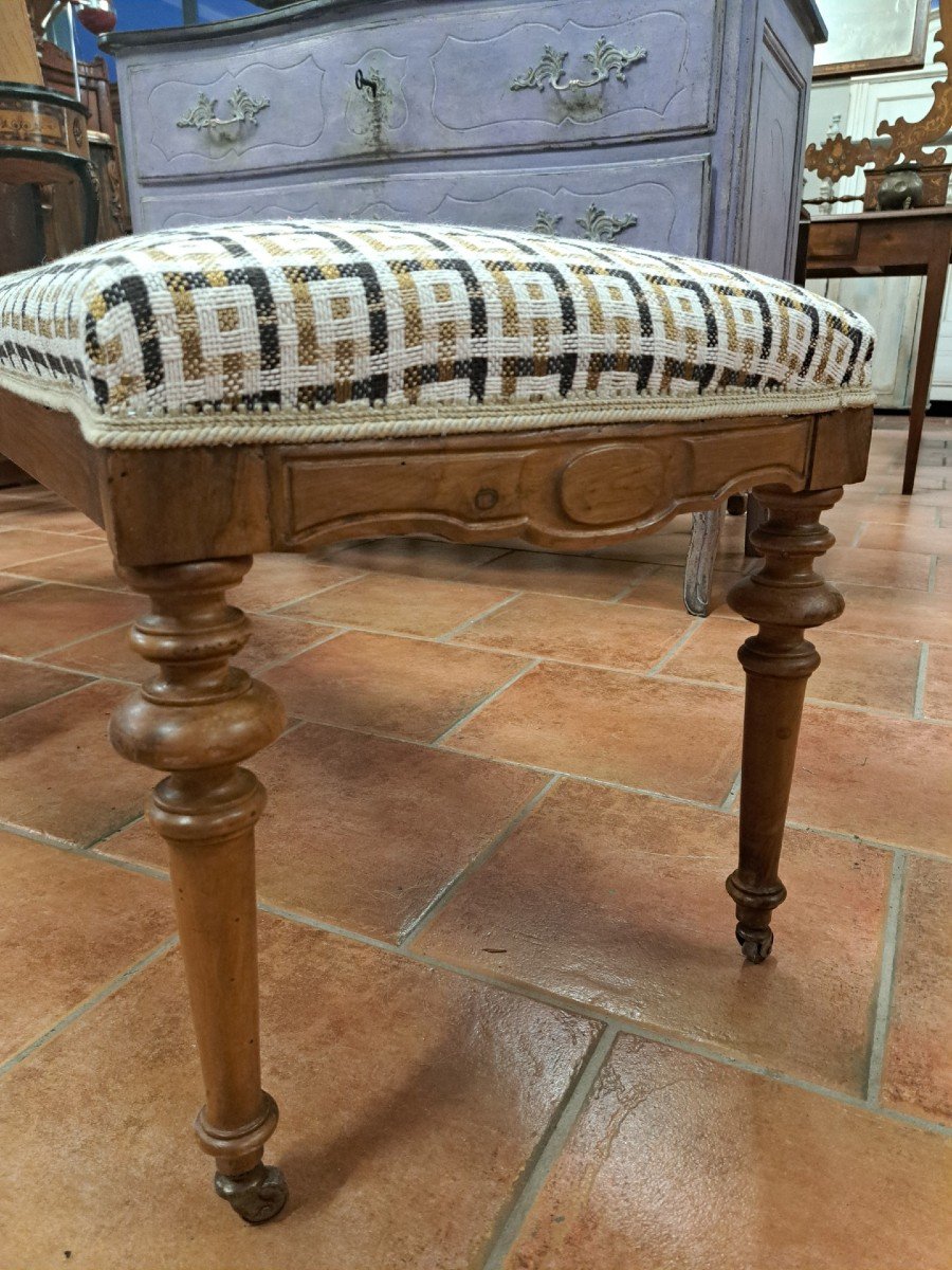 Pair Of Walnut Upholstered Benches-photo-2