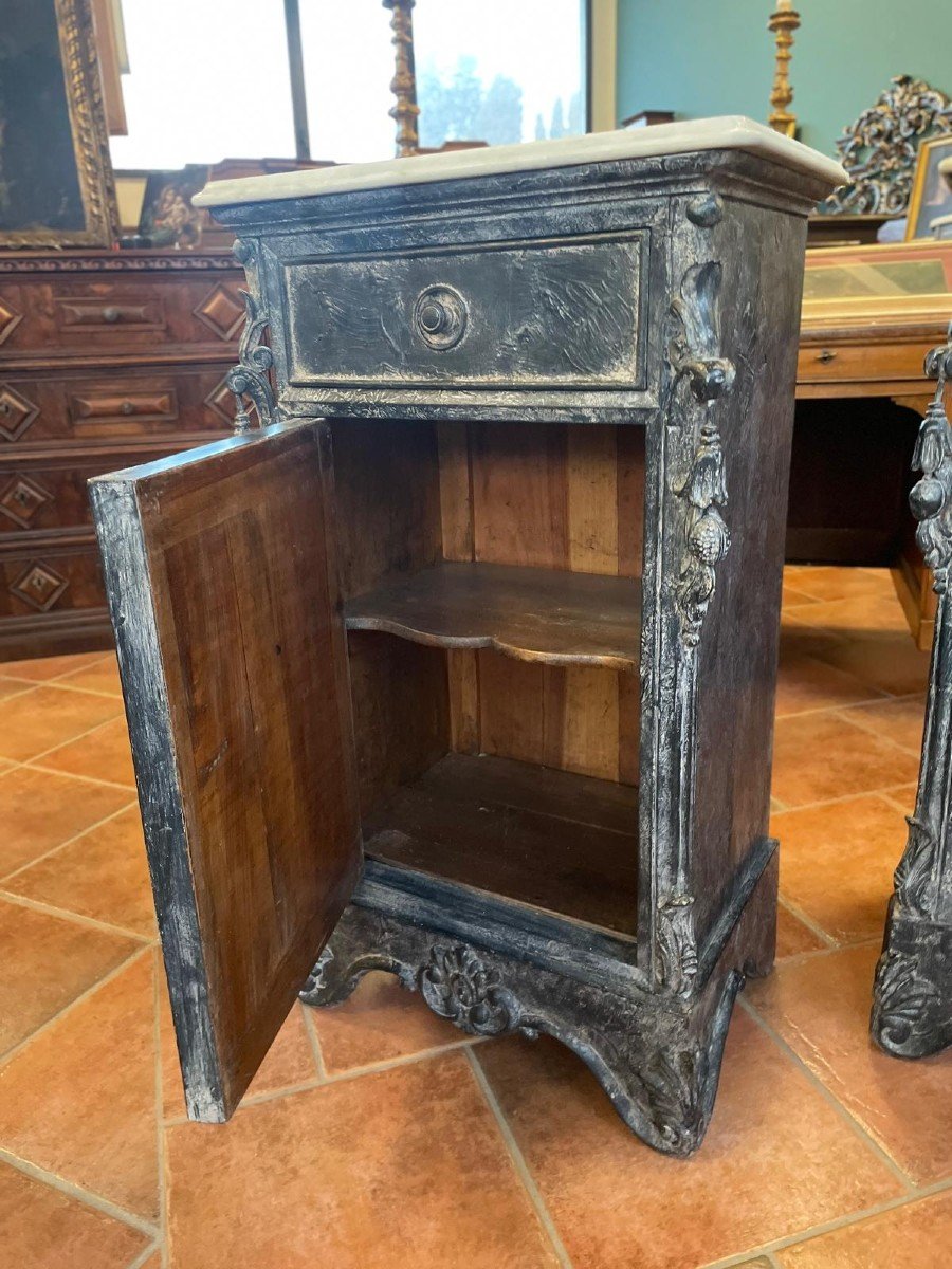 Pair Of 19th Century Painted Bedside Tables-photo-5