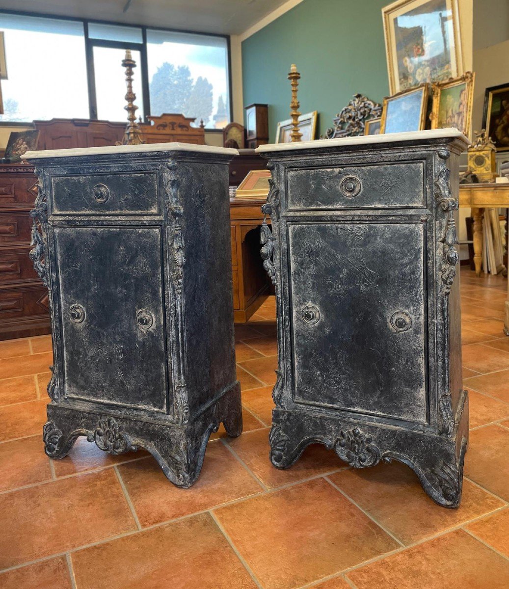 Pair Of 19th Century Painted Bedside Tables-photo-7