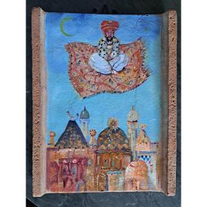 Antonio Possenti - On Mecca - Oil On Tile