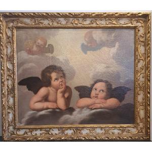 Anges, Huile Sur Toile Du 800