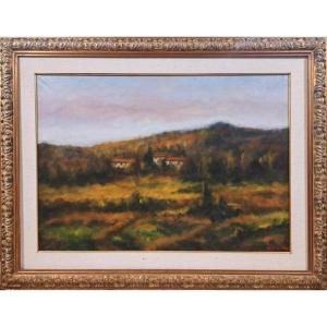 Paysage Du Chianti - Huile Sur Toile