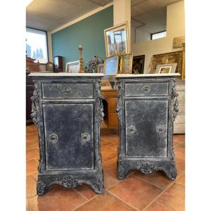 Pair Of 19th Century Painted Bedside Tables