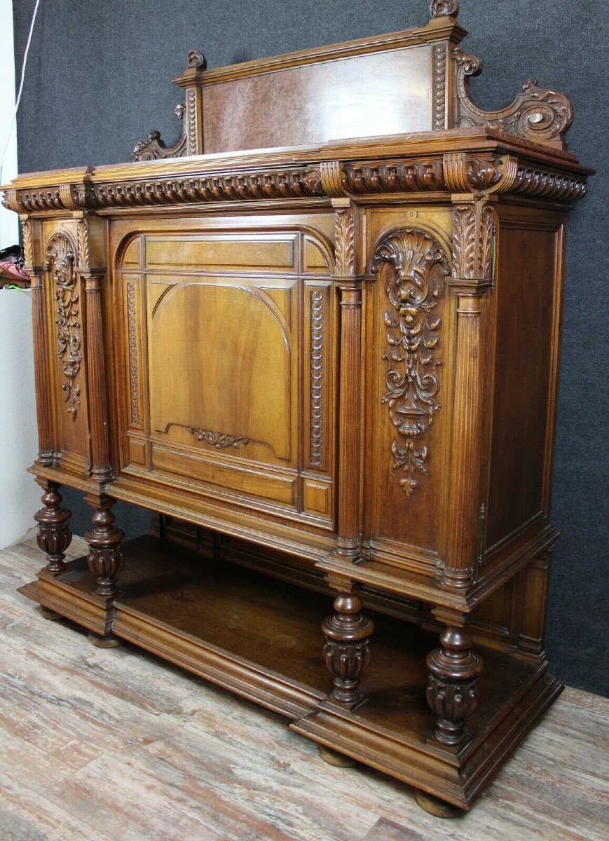 Renaissance Style Dessert Buffet In Solid Walnut-photo-4