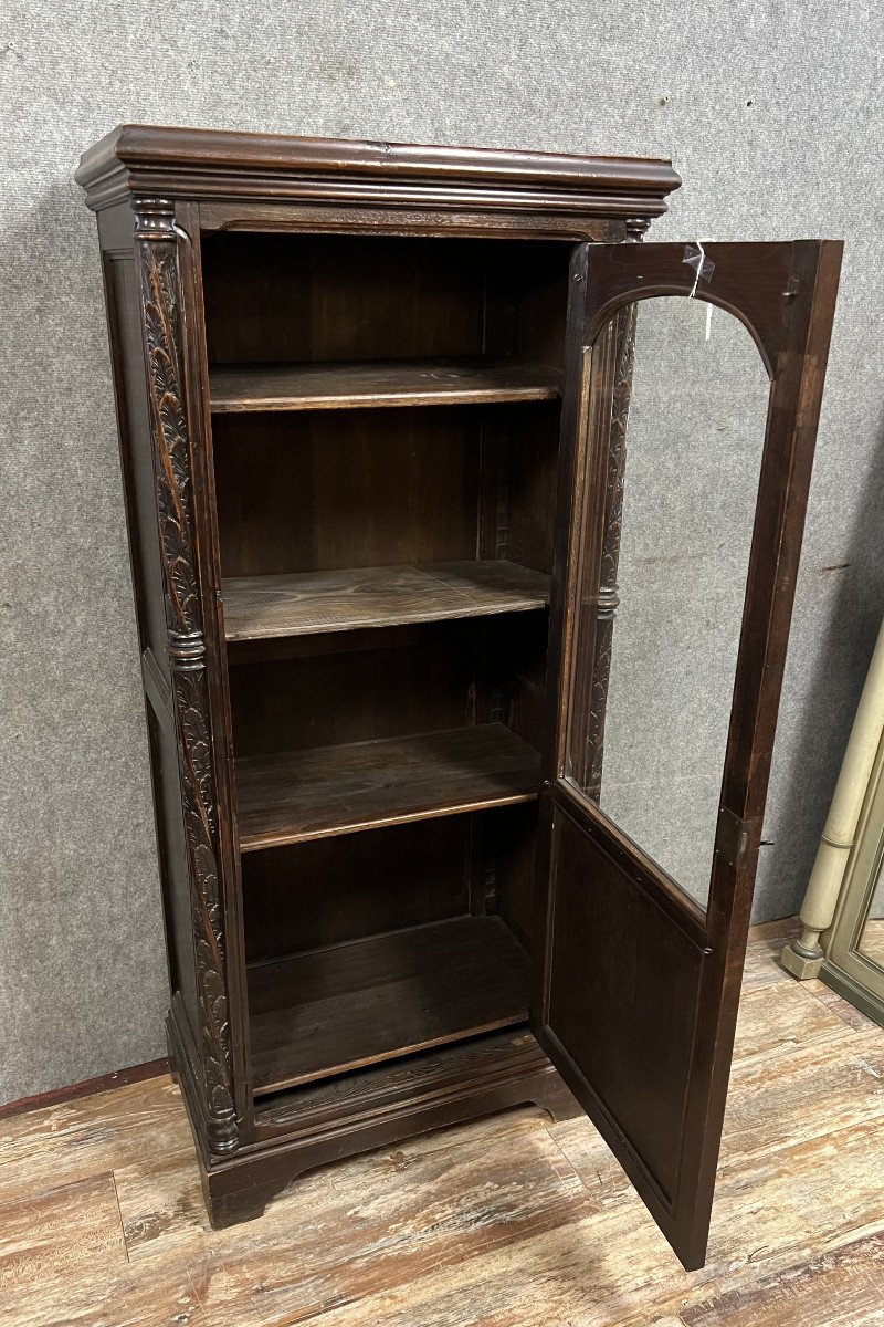 Gothic Renaissance Style Bookcase In Oak-photo-3