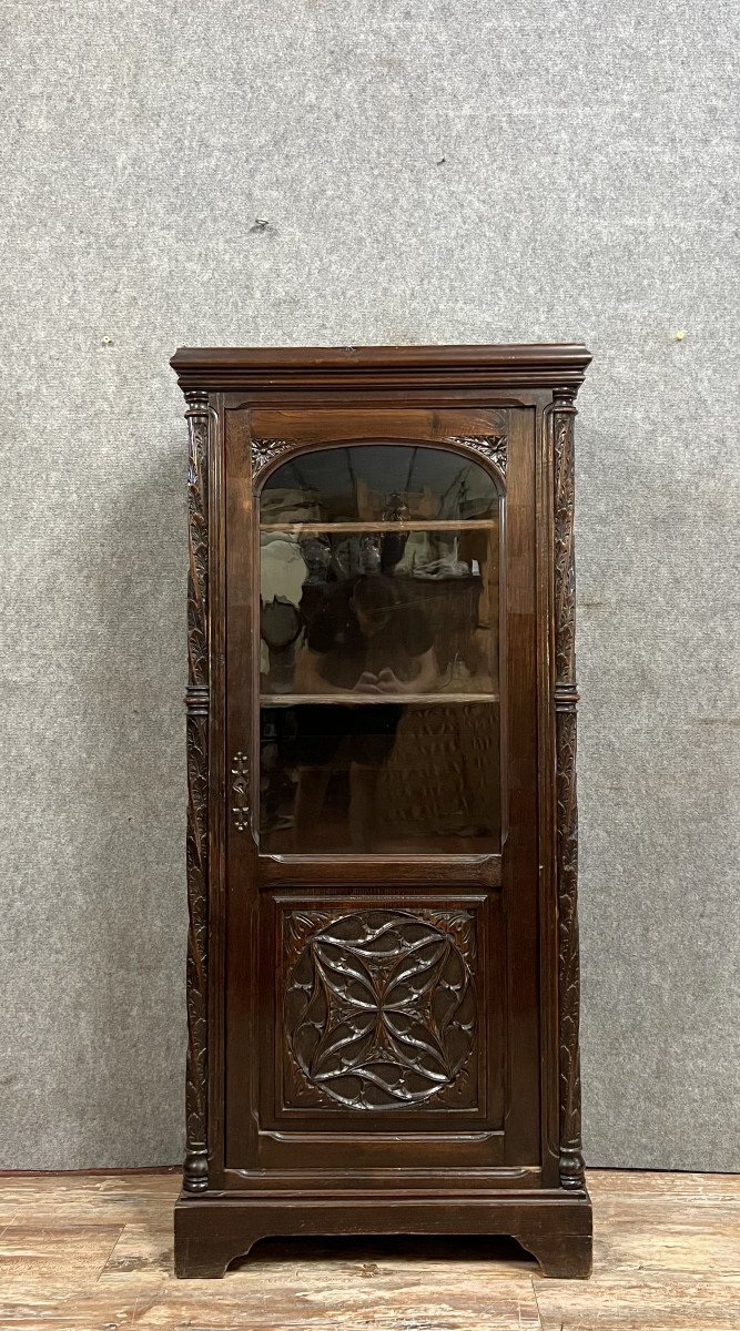 Gothic Renaissance Style Bookcase In Oak