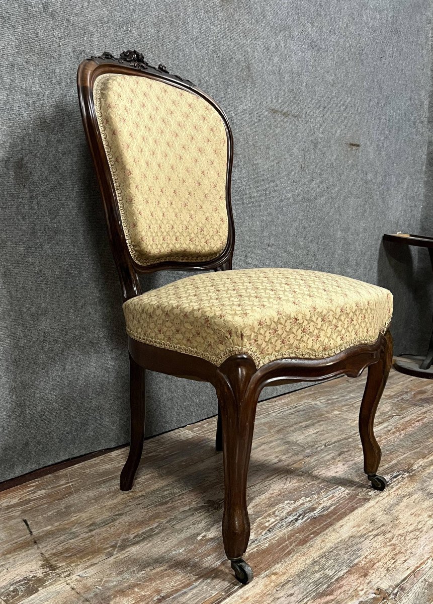 Series Of 4 Napoleon III Period Chairs In Mahogany-photo-5