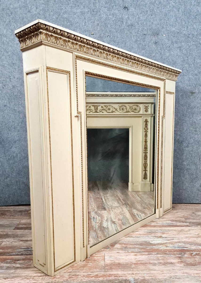 Exceptional Architectural Piece For This Louis XVI Woodwork Mirror-photo-5