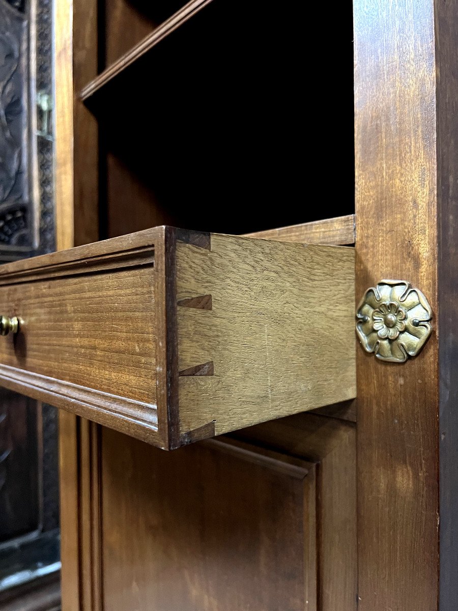 Empire Style Library Cabinet In Mahogany Around 1880 (a)-photo-4