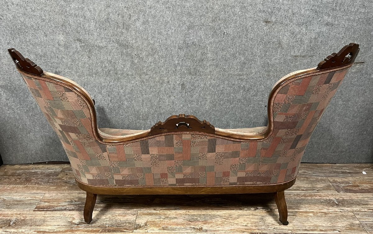 Napoleon III Period Winged Bench In Mahogany-photo-6