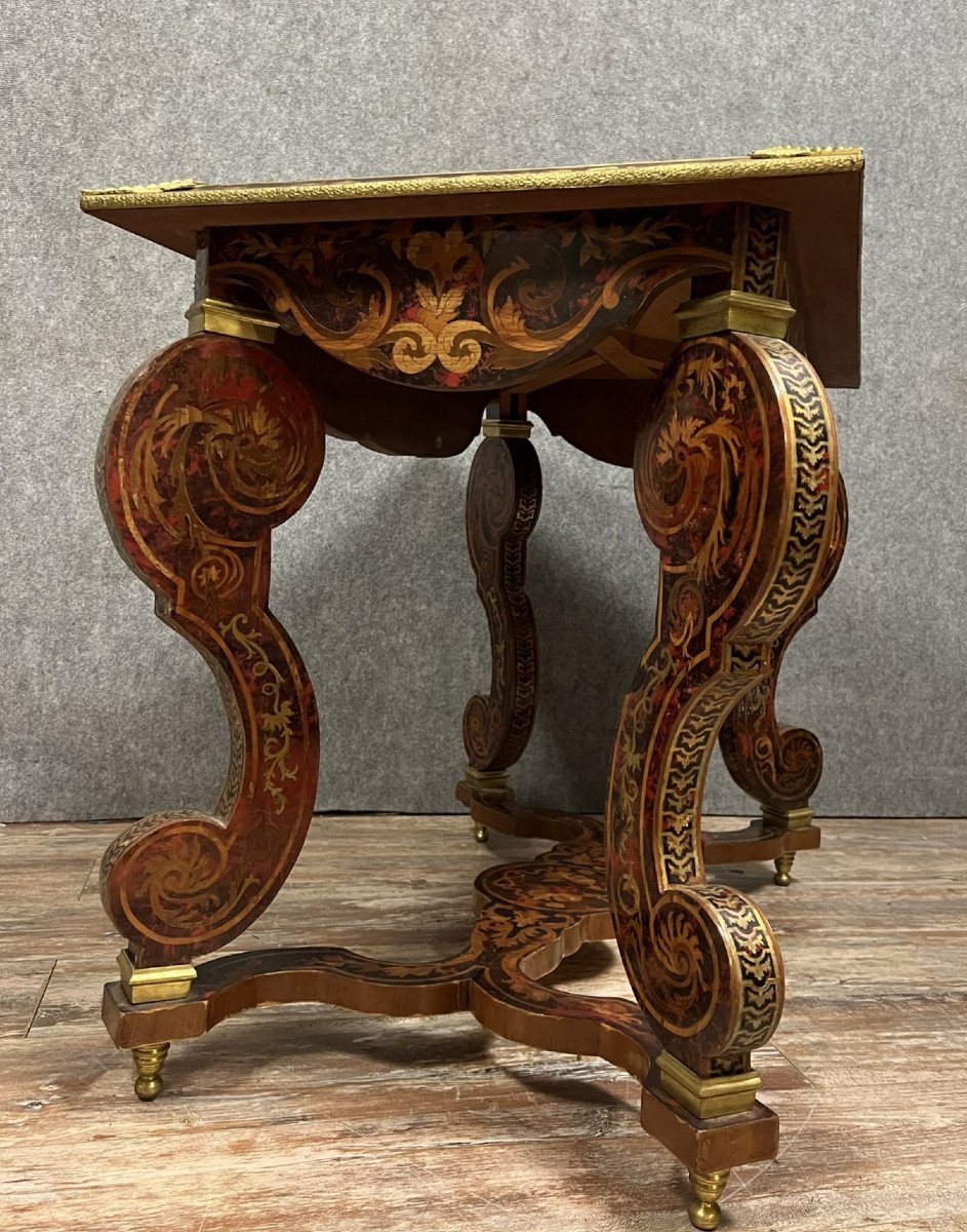 Table Bureau Type Mazarine De Style Boulle En Marqueterie -photo-5