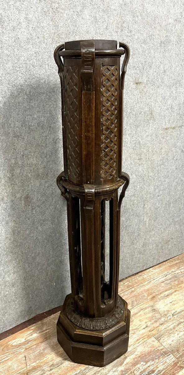 Pedestal / Stair Start?? 18th Century Column With An Endless Screw Inside-photo-2